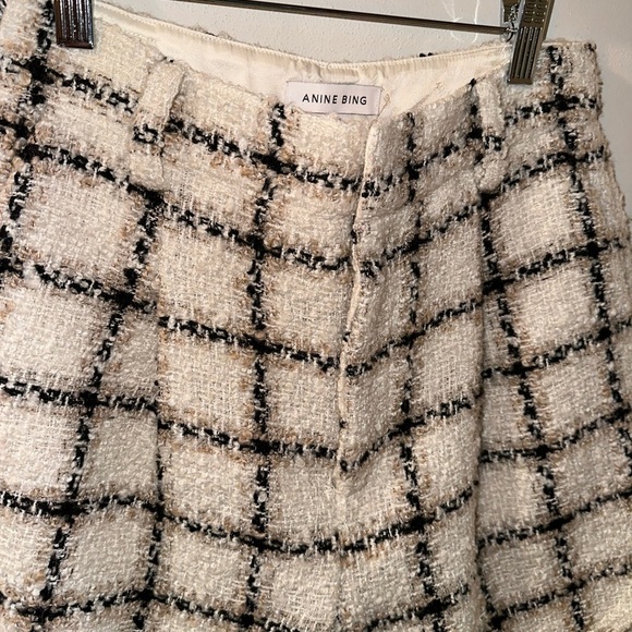 ANINE BING Becky Window Pane Tweed Shorts - Picture 5 of 9